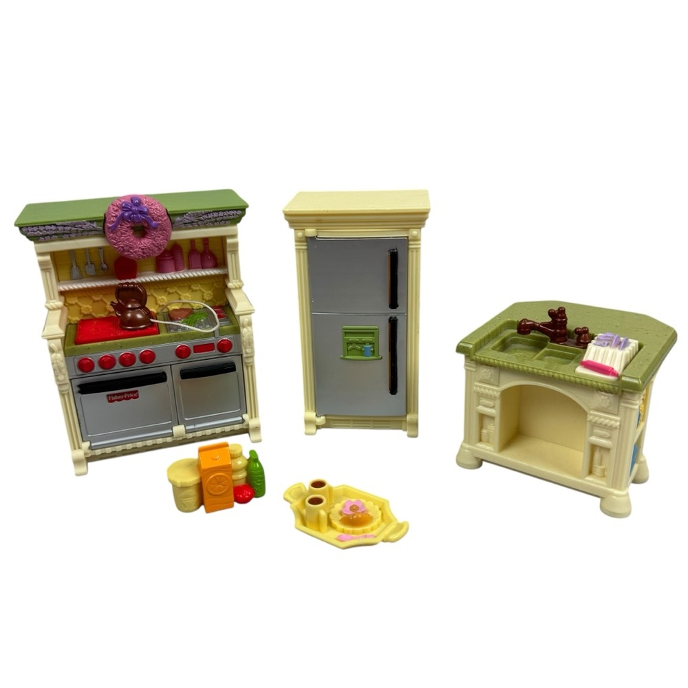 Fisher Price 2008 Loving Family Kitchen oven, stove with sounds and refrigerator